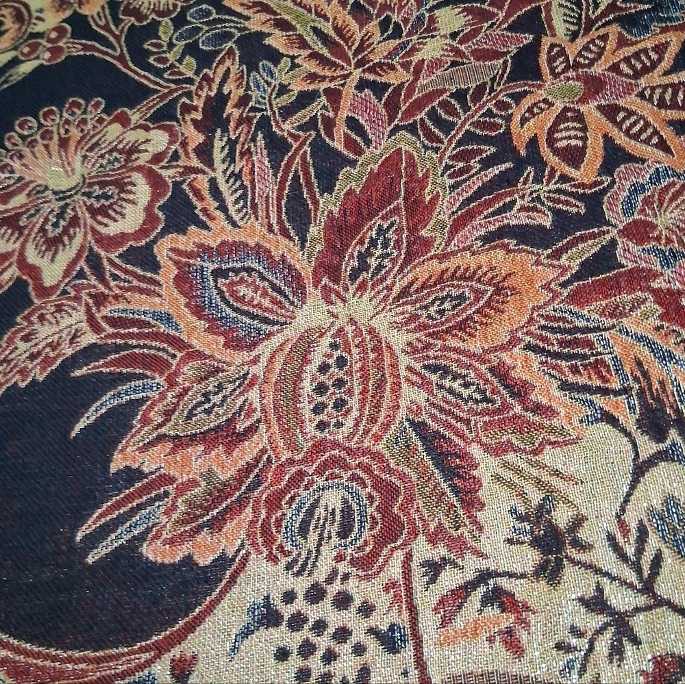 Beautiful Silk Blanket Scarf With Fringe 27"×76" - Picture 8 of 16